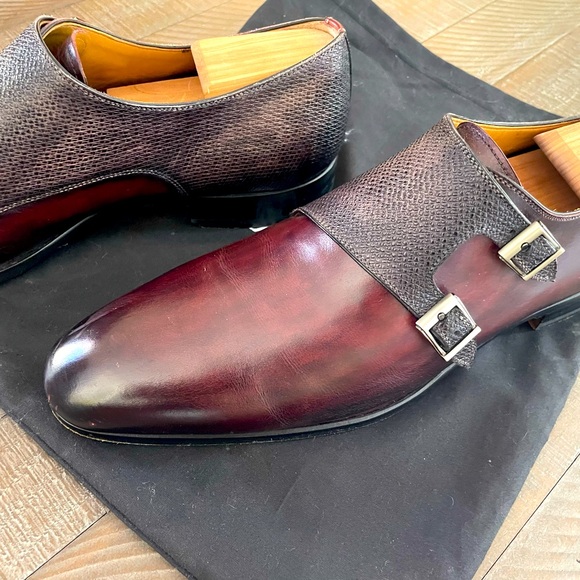 Amazing double Monk Magnanni dress shoes. Color is beautiful! - Picture 1 of 14